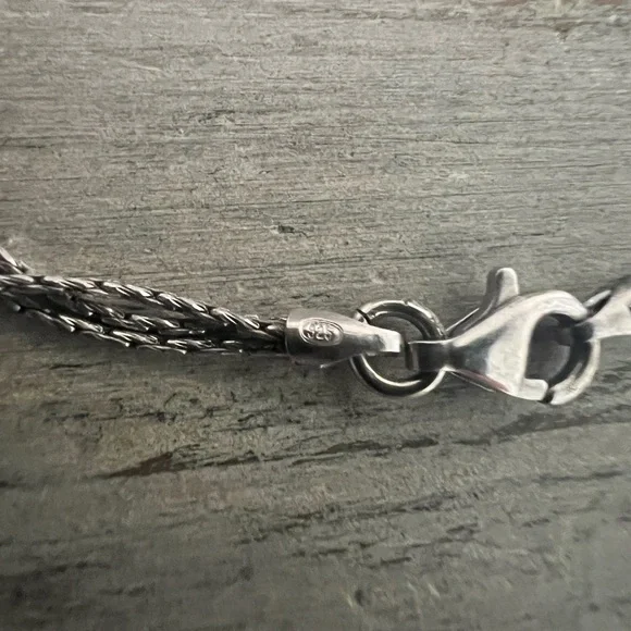 Sterling Silver Minimalist Multi-Strand Layered Necklace 925 Italy - Picture 7 of 9